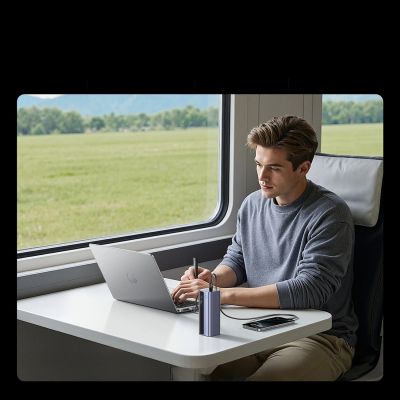 11. Powerbank Baseus EnerGeek GR11 20000mAh 145W ze zwijanym kablem - szary