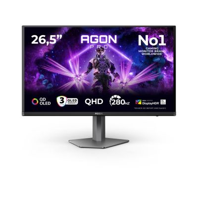 15. Monitor komputerowy AOC AGON PRO AG276QZD2 26.7" 2560 x 1440 px Quad HD QD-OLED Szary