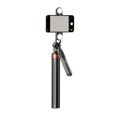 5. Wozinsky Selfie stick WH181D-Y1S teleskopowy statyw 1.75m ze stopu aluminium z podwójną lampą i uchwytem na telefon - czarny