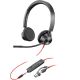 38. Słuchawki Poly Blackwire 3325 Stereo MS Teams Certified USB-C Headset +3.5mm Plug +USB-C/A Adapter 8X222AA