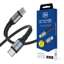 Kabel 3mk Hyper Cable N-SERIES USB-C / USB-C 1.5m PD 3.0 QC 3.0 20V / 5A 100W - czarny