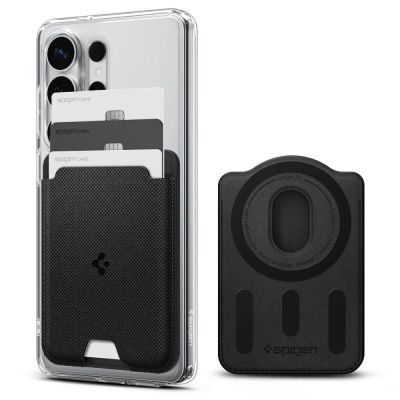 Portfel magnetyczny Spigen Urban Fit MagSafe na telefon - czarny
