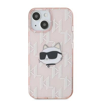 3. Etui Karl Lagerfeld IML Choupette Head & Monogram na iPhone 13 - różowe
