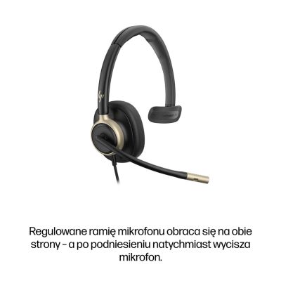125. Słuchawki przewodowe HP Poly Mission 815 Monaural USB Wired Headset