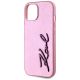 6. Etui Karl Lagerfeld Wrinkled Metal Signature na iPhone 15 - różowe