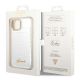 8. Etui Guess Croco Collection na iPhone 14 - srebrne