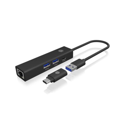 4. ICY BOX IB-HUB1439-LAN Przewodowa USB 3.2 Gen 1 (3.1 Gen 1) Type-A Czarny