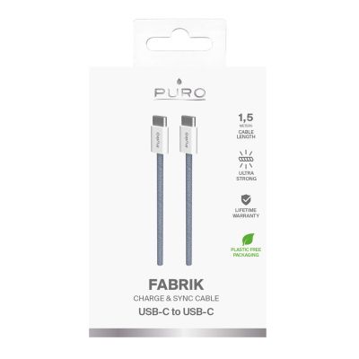 3. Kabel Puro Fabrik 60W USB-C - USB-C 1,5m - niebieski