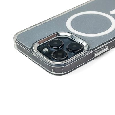 3. Etui brokatowe Glitter Case kompatybilne z MagSafe na iPhone 17 Pro Max - półprzezroczyste