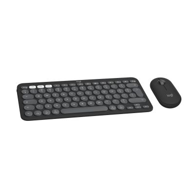 7. Logitech 920-012244 klawiatura Dołączona myszka Uniwersalne RF Wireless + Bluetooth QWERTY Amerykański międzynarodowy Grafitowy