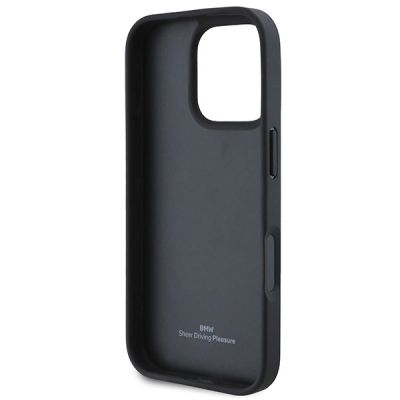 7. Etui BMW Leather Hot Stamp na iPhone 16 Pro Max - czarne