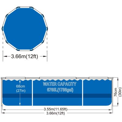 12. BASEN STELAŻOWY OWALNY 366X76CM ULTRA STRONG 12016V63