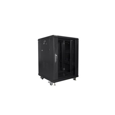 7. Szafa rack Lanberg FF01-6615-12B (15U; 19''; 848mm / 600mm / 600 mm; stojąca; Szklane; 800 kg; kolor czarny)
