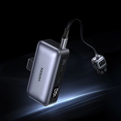 9. Powerbank Ugreen PB503 5000mAh z portem USB-C i zintegrowanym złączem USB-C - szary