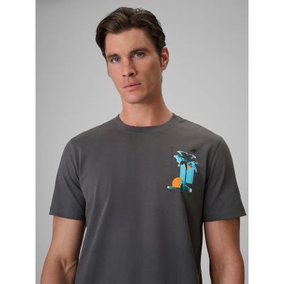4. T-shirt regular z nadrukiem męski 4F 4FRSS26TTSHM4301-22S
