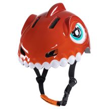 Kask rowerowy dziecięcy Wozinsky motyw dinozaur 52-56 cm - czerwony