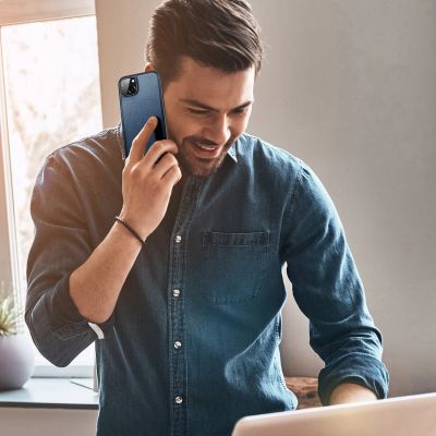 14. Dux Ducis Fino etui pokrowiec pokryty nylonowym materiałem iPhone 14 Plus niebieski