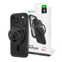 Etui AMAZINGTHING Titan Pro Lens Ring Set na iPhone 18 Pro Max z osłoną aparatu i ringiem magnetycznym kompatybilne z MagSafe - czarne