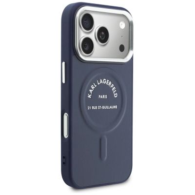 4. Etui Karl Lagerfeld Karl RSG Logo MagSafe na iPhone 17 Pro - niebieskie