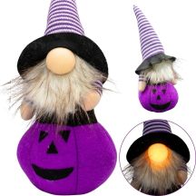 FIGURKA DEKORACYJNA NA DYNI 25CM LED HALLOWEEN FIOLET