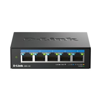 9. 5-portowy wielogigabitowy przełącznik biurkowy D-Link 2,5G - niezarządzalny - L2 - 2.5G Ethernet (100/1000/2500)