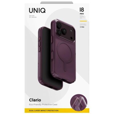 6. Etui UNIQ Clario Magclick Charging eco na iPhone 18 Pro / 17 Pro - fioletowe