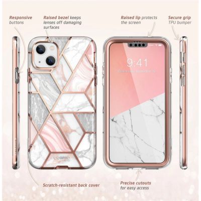 7. Etui Supcase Cosmo na iPhone 14 Plus - różowy marmur