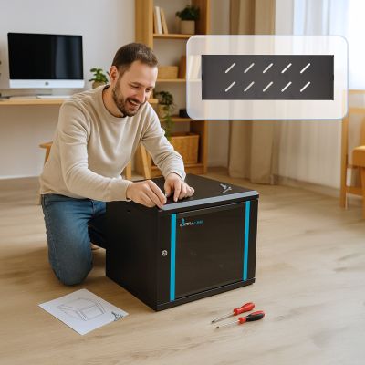 3. Extralink LITE 9U 530X400 WALL-MOUNTED RACKMOUNT CABINET BLACK Szafa wisząca