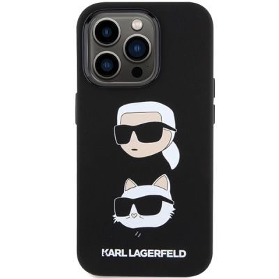 3. Etui Karl Lagerfeld Silicone Karl&Choupette Head na iPhone 15 Pro Max - czarne