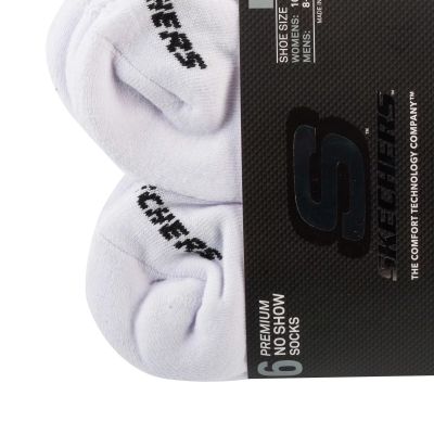 2. Skechers 6pk Unisex 1/2 Terry Crew Socks S118210-WHT Białe 41-46