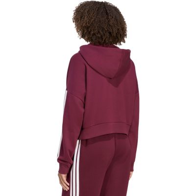 3. Bluza damska adidas Essentials 3-Stripes French Terry Quarter-Zip bordowa KF8316