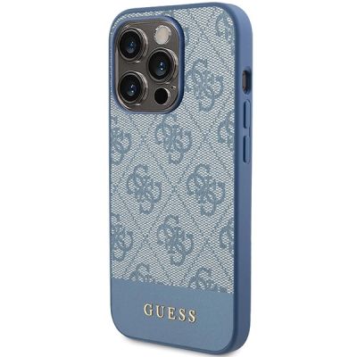 2. Etui Guess 4G Stripe Collection na iPhone 15 Pro - niebieskie