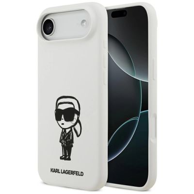 Etui Karl Lagerfeld Silicone Karl Sketch & Logo MagSafe na iPhone 17 Air - białe