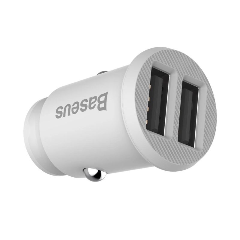5. Mini ładowarka Baseus Grain Car Charger CCALL-ML02 samochodowa 2x USB-A 3.1A - biała