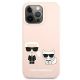 4. Etui Karl Lagerfeld Silicone Ikonik Karl&Choupette MagSafe na iPhone 13 Pro Max - jasnoróżowe