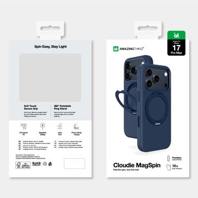 6. Etui AMAZINGTHING Cloudie na iPhone 17 Pro Max z podstawką - niebieskie