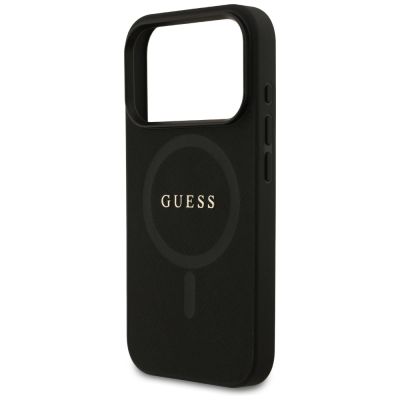 6. Etui Guess Saffiano Classic Logo MagSafe na iPhone 17 Pro - czarne