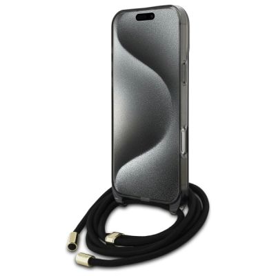 4. Etui Guess Crossbody Cord Script MagSafe na iPhone 16 Pro Max - czarne