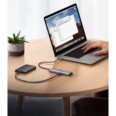 6. HUB USB-C - 2 x USB-A / 2 x USB-C 20 cm Ugreen CM473 - szary