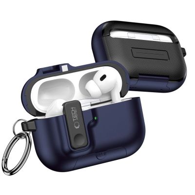 3. Etui Tech-Protect Slim Hook na AirPods Pro 3 - granatowe