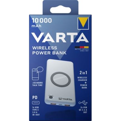 2. Varta 57913 Litowo-polimerowy (LiPo) 10000 mAh Bezprzewodowe ładowanie Biały