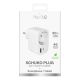 2. Ładowarka Puro 20W Power Delivery z wtyczką i gniazdem Schuko 1x USB-C + 1x USB-A - biała
