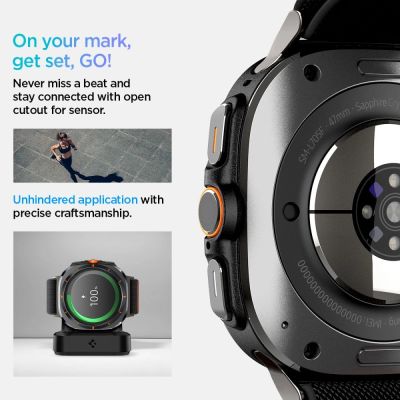 12. Pasek Spigen Fit Lite na Galaxy Watch Ultra 47 mm - czarny