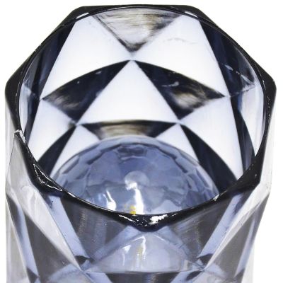 6. MINI LAMPA DEKORACYJNA 6 CM SZARA CIEPŁY BIAŁY 1 LED