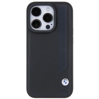 3. Etui BMW Leather Blue Dots na iPhone 15 Pro Max - czarne