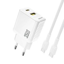 Ładowarka sieciowa Dudao A27MaxCEU PD QC 35W USB-A USB-C z kablem USB-C - biała