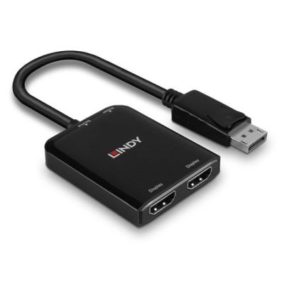 4. Lindy 38433 adapter kablowy DisplayPort 2 x HDMI