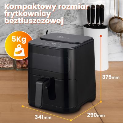 19. Extralink HOME AIR FRYER 5.2L EU SJ-520 frytkownica Pojedyńczy 5,2 l Frytkownica na gorące powietrze Czarny