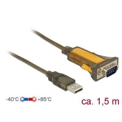 2. DeLOCK 65840 kabel równoległy Czarny, Żółty 1,5 m USB Typu-A DB-9