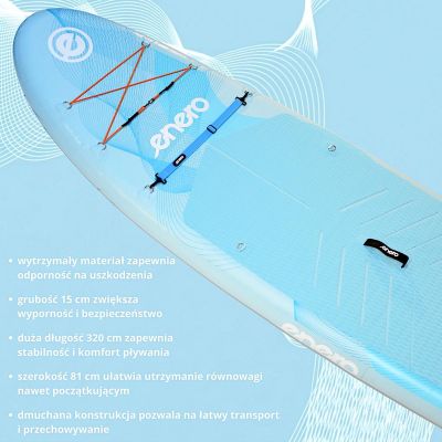 25. ZESTAW - DESKA SUP 150KG DMUCHANA ENERO 320x81x15CM